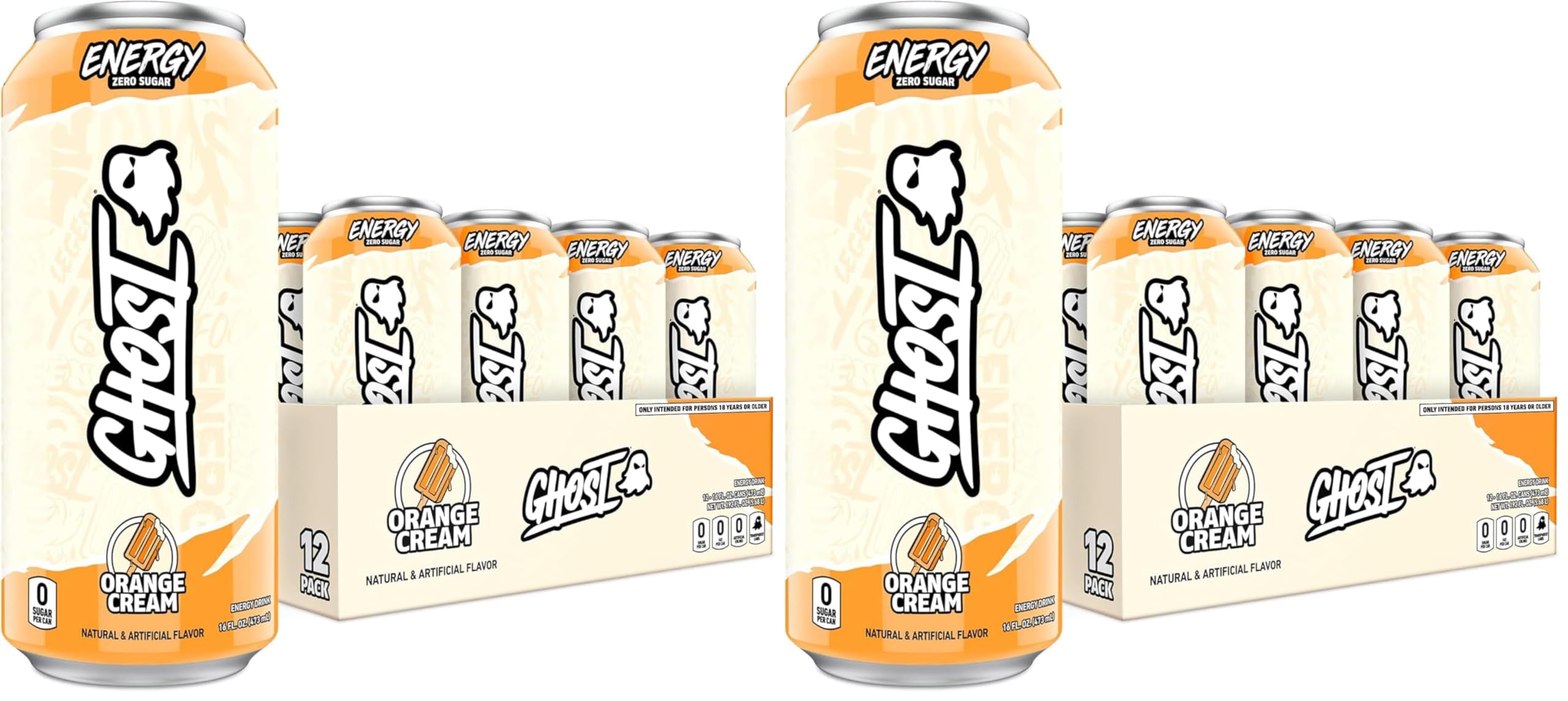 GHOST Energy Drink - 12-Pack, Strawbango, 16oz - Energy & Focus & No Artificial Colors - 200mg of Natural Caffeine, L-Carnitine & Taurine - Gluten-Free & Vegan